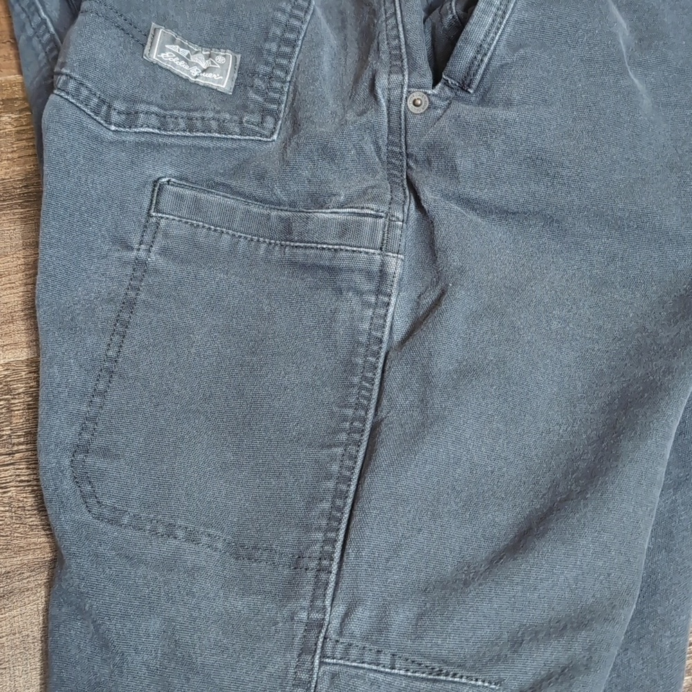 Eddie Bauer Flex Mountain Utility Pants Size 38x34 In Gray Heavyweight Canvas - Picture 8 of 12
